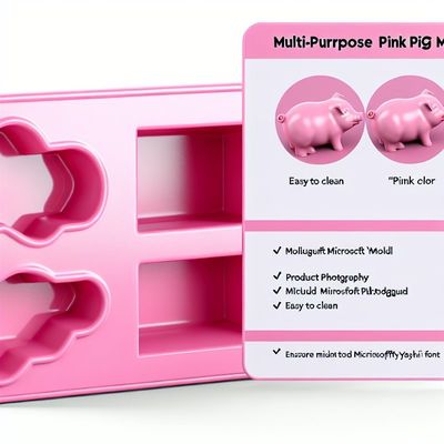 Mudah Dibersihkan Pink Pig Mold untuk Multi-Purpose Pink