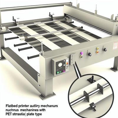 Mekanisme bantu printer flatbed dengan jenis PET strip plate