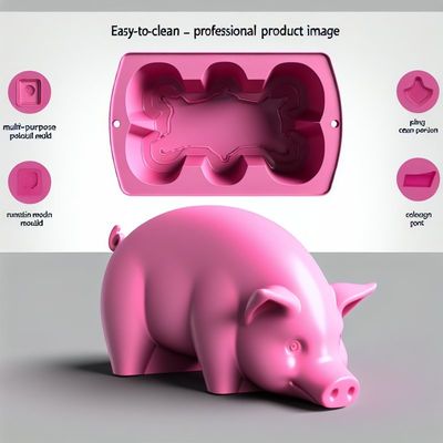 Mudah Dibersihkan Pink Pig Mold untuk Multi-Purpose Pink